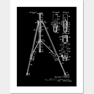 Camera Stand or Tripod Vintage Patent Hand Drawing Posters and Art